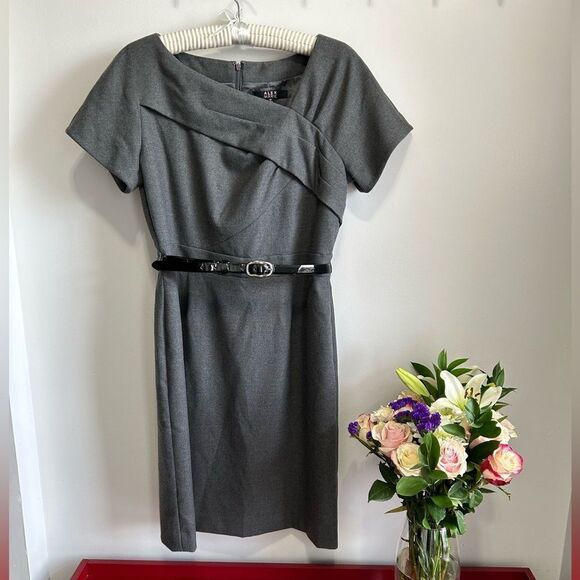 Alex Marie Charcoal Grey Sheath Dress - Picture 1 of 7